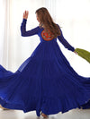 Impressive Blue Leheriya Printed Georgette Navratri Gown