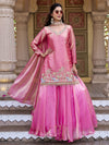 Beautiful Pink Khatli Work Fendy Wedding Co-ord Lehenga Set