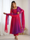 Spectacular Pink Plain Georgette Evening Wear Anarkali Suit