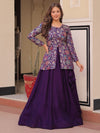 Stunning Purple Silk Reception Wear Lehenga With Top