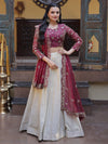 Beautiful Magenta Embroidered Silk Wedding Lehenga Choli