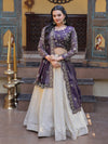 Lavishing Purple Zari Work Silk Reception Lehenga Choli