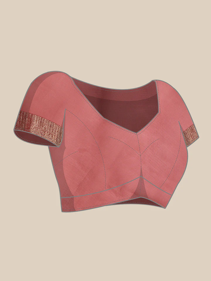 Gorgeous Pink Zari Weaving Tissue Silk Reception Saree