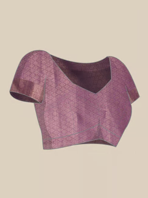 Lavishing Purple Floral Printed Cotton Engagement Wear Saree