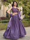 Stylish Blue Embroidered Silk Engagement Lehenga Choli