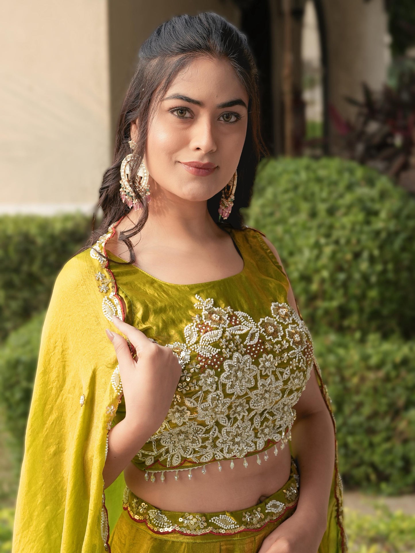 Marvelous Lamon Yellow Embroidered Silk Haldi Wear Lehenga Choli