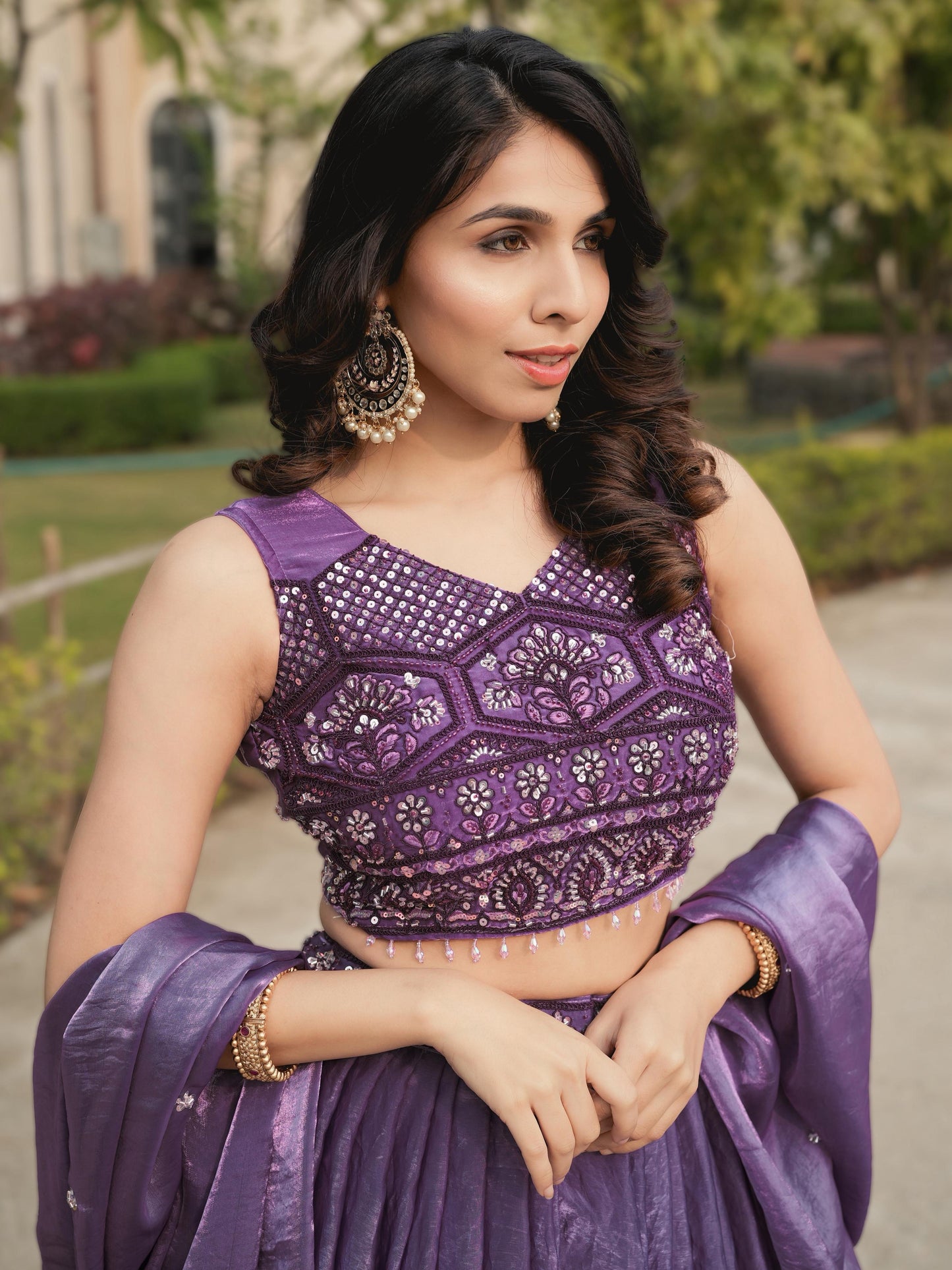 Stylish Blue Embroidered Silk Engagement Lehenga Choli