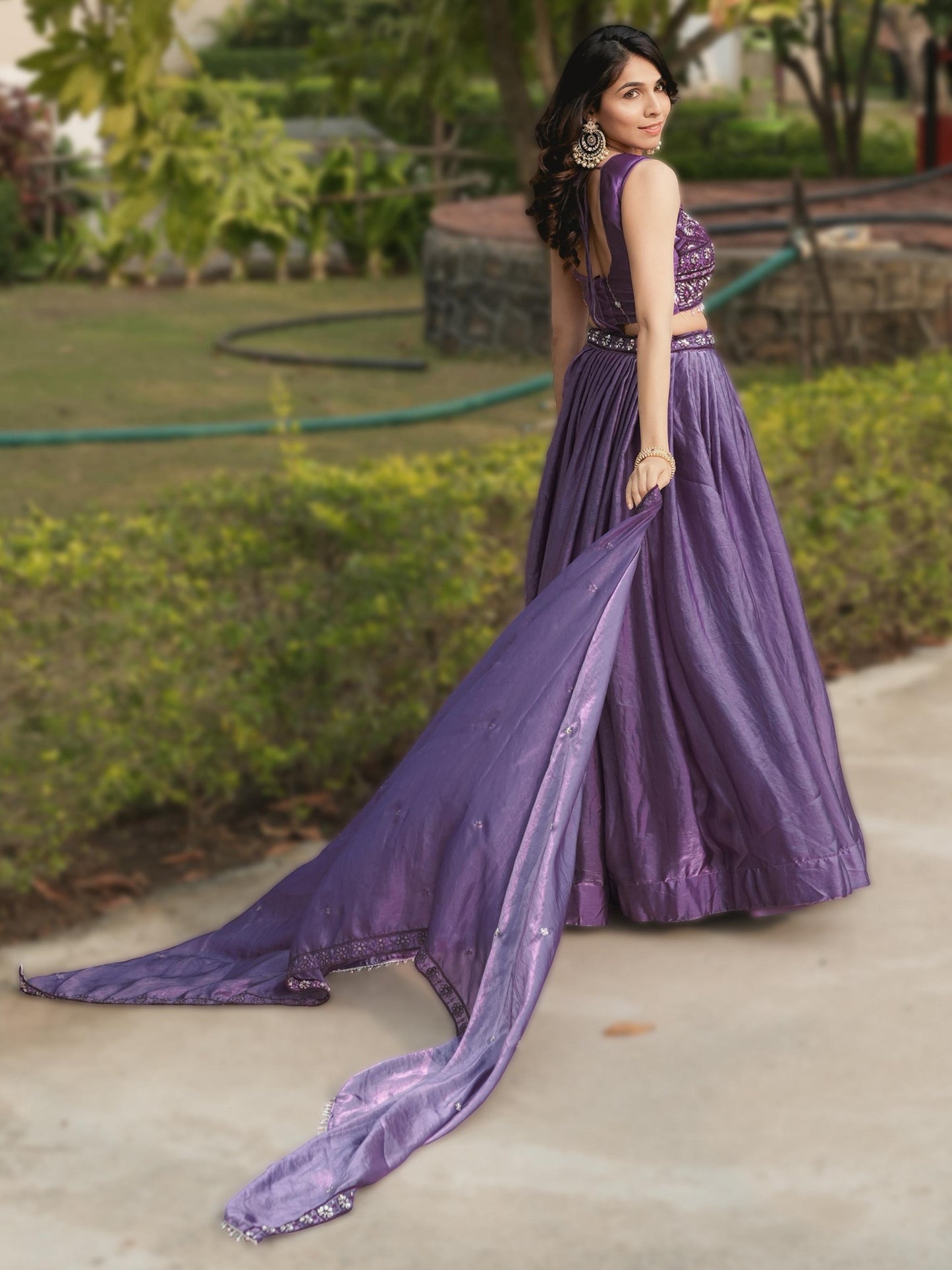 Stylish Blue Embroidered Silk Engagement Lehenga Choli