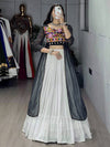 Fantastic Black & White Cotton Lehenga With Designer Choli